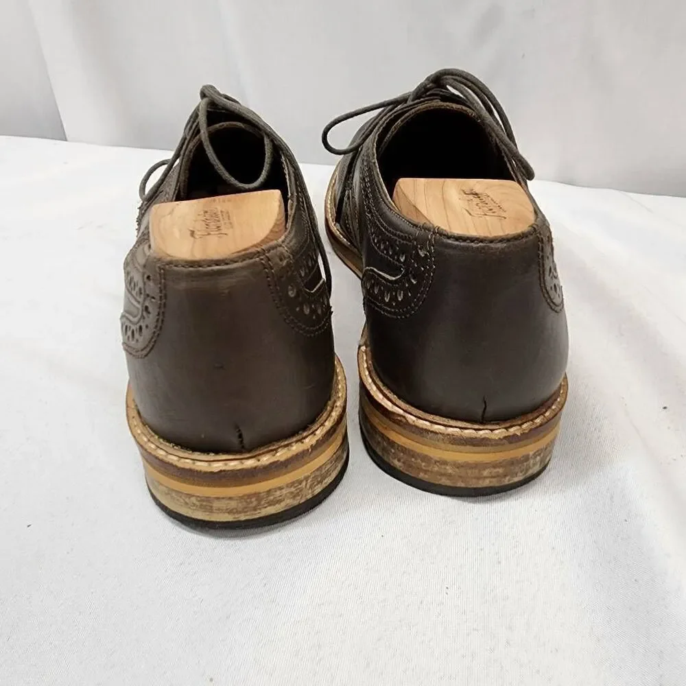 Red Tape Mens 10 Brown Leather Stitch Down Oxford Dress Shoes, Business Professi